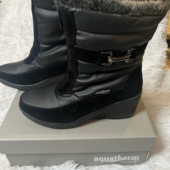 Aquatherm by Santana Canada, Wynter Black Wedge Waterproof Snow Boot, size 7M - Picture 3 of 10